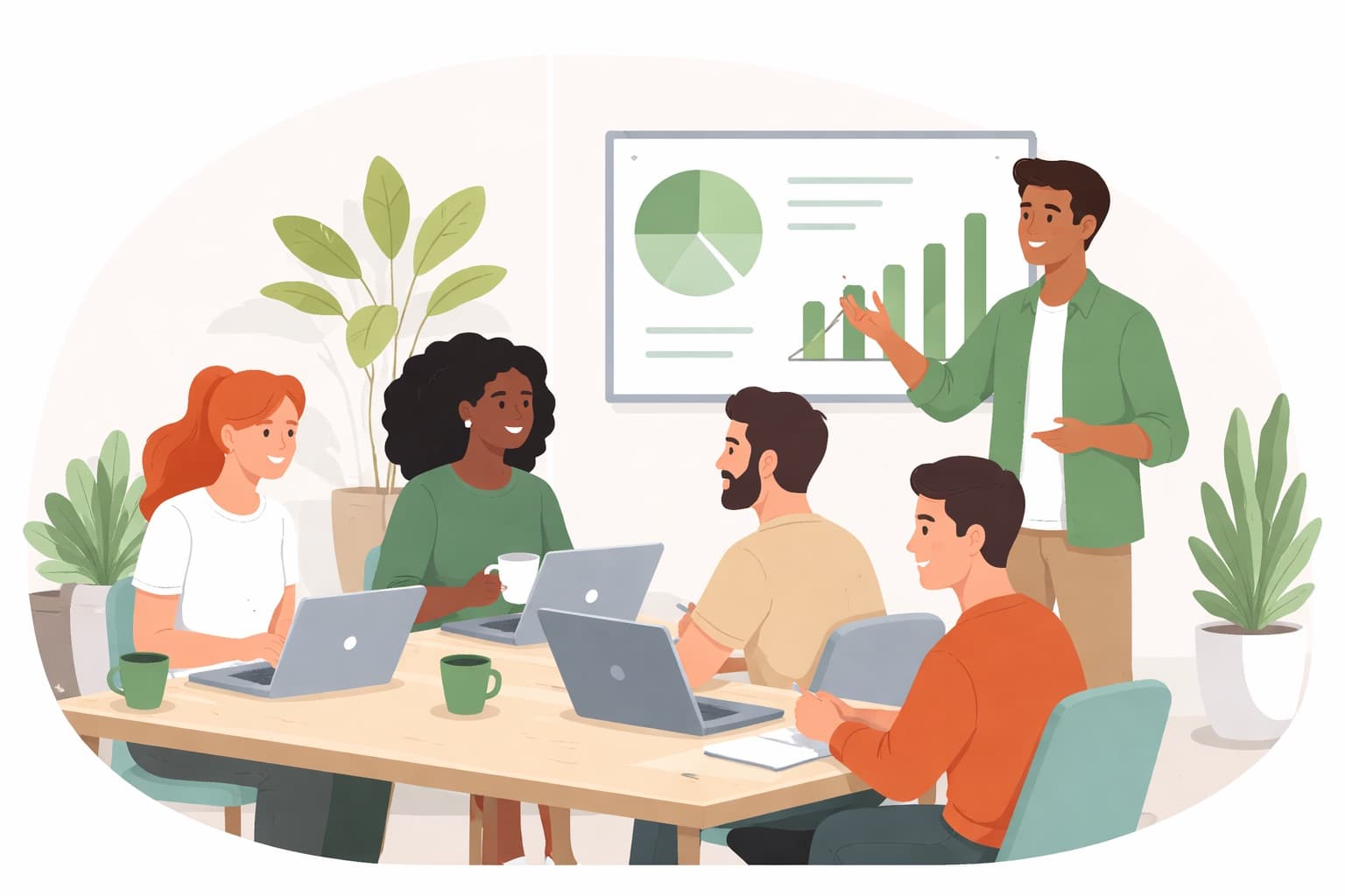 AI workshop session with a team around laptops